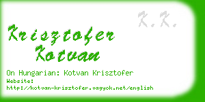 krisztofer kotvan business card